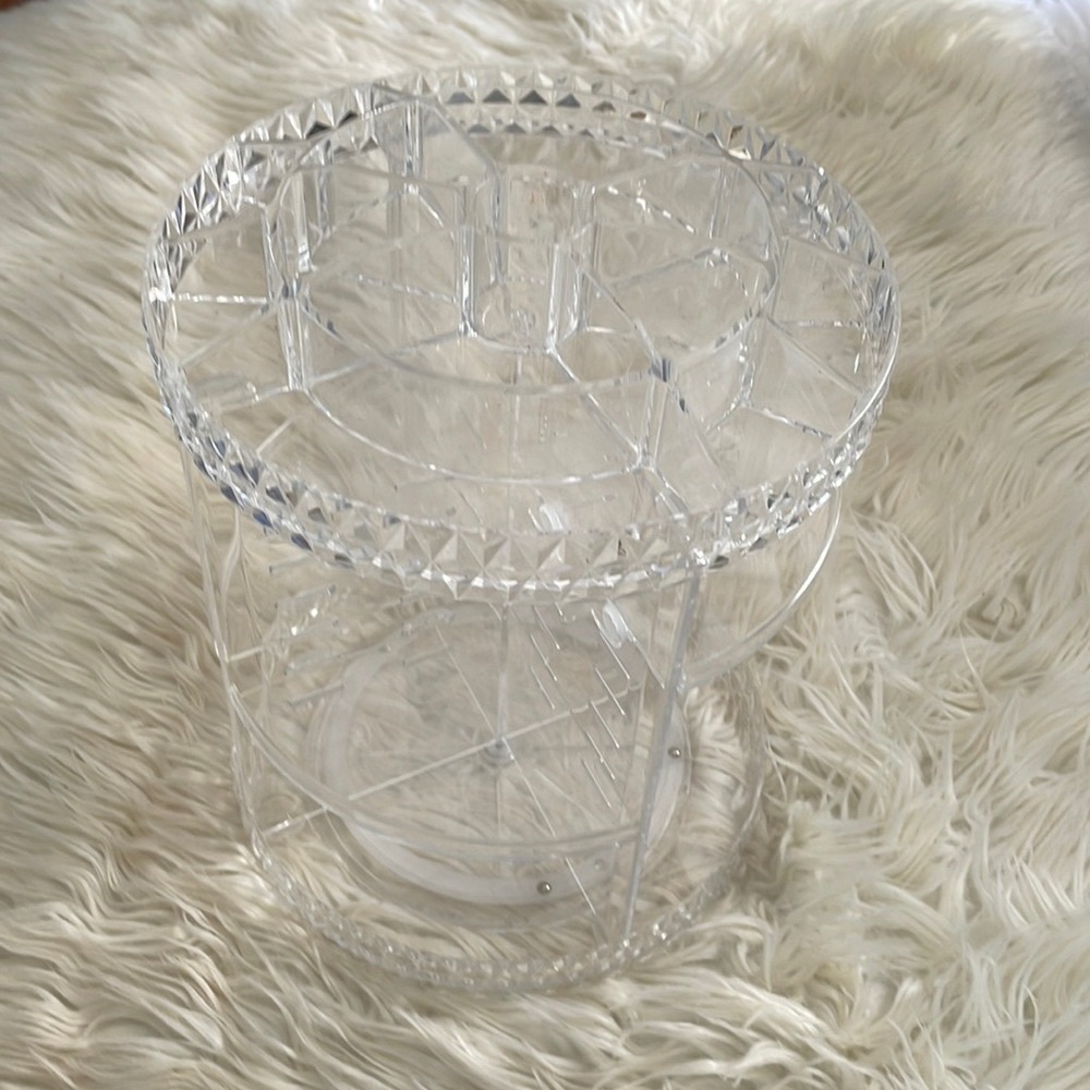 Make up 4 shelf organizer Clear plastic personal care storage swivel lazy Susan